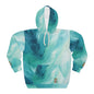 Tranquil Ocean Blue Hoodie - Cozy AOP Pullover, Beach Vibes, Unisex Gift, Relaxing Style, Perfect for Lounging, Summer Outings