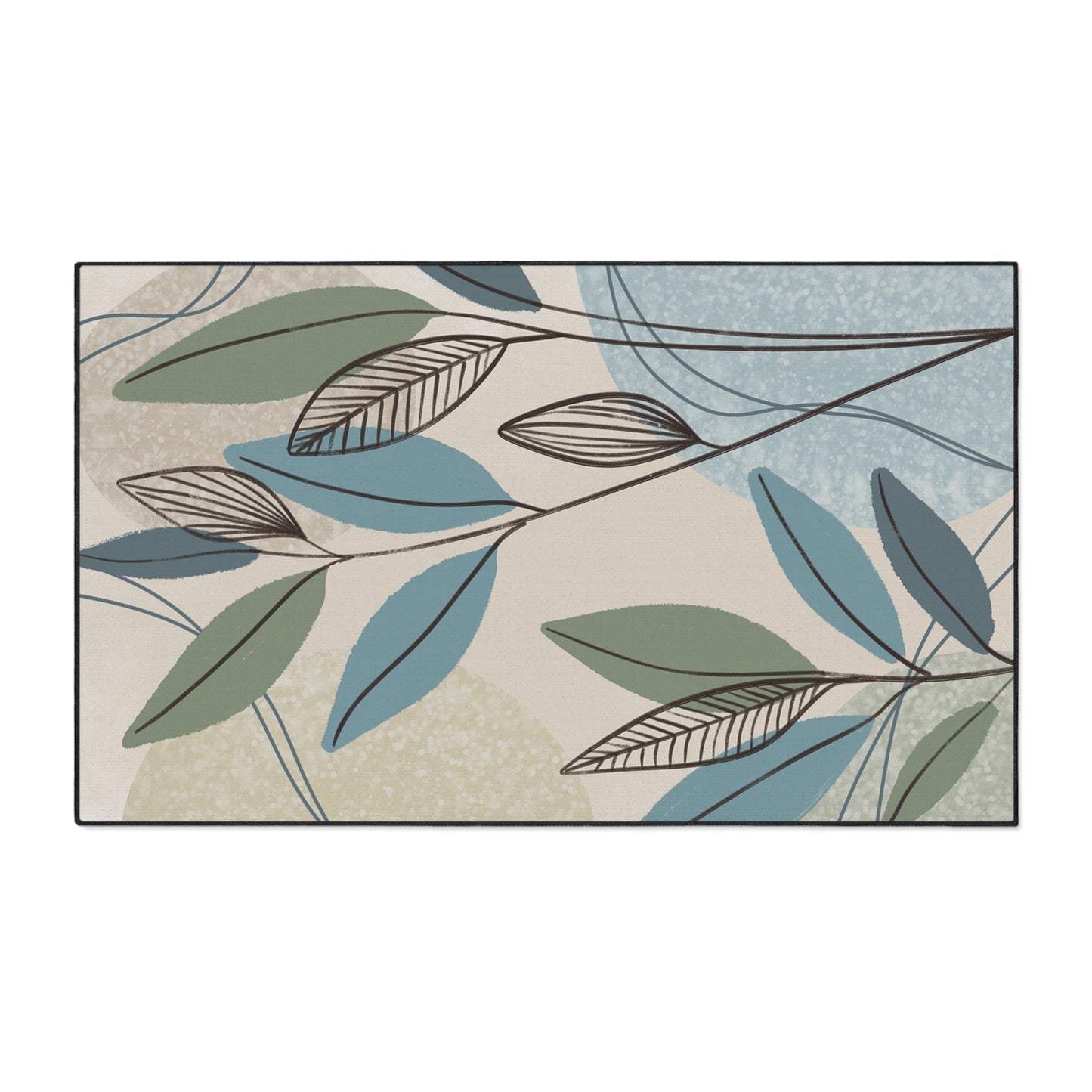 Leaf Pattern Heavy-Duty Floor Mat — Durable Indoor Entry Rug for Kitchen & Mudroom