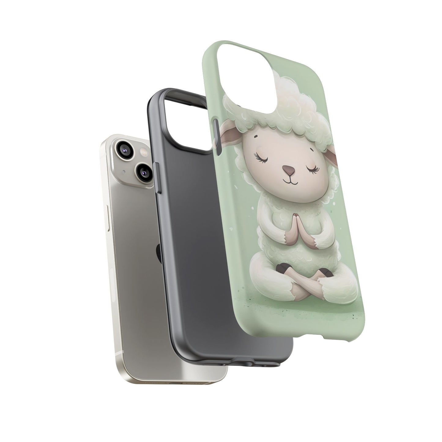 Meditating Lamb Phone Case — Cute Pastel Protective iPhone Cover
