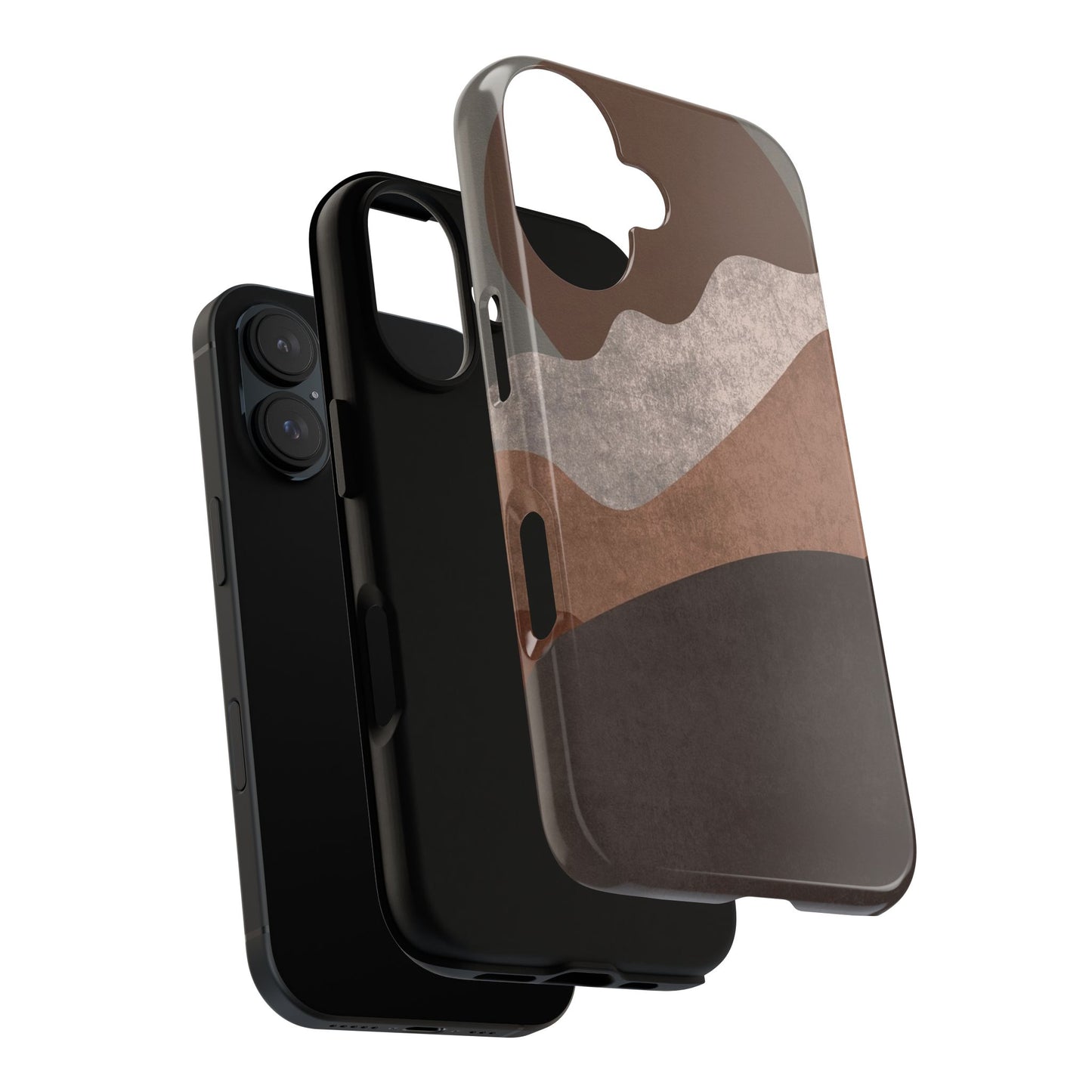 Abstract Earthtone Phone Case — Brown Layered Rugged Tough Case