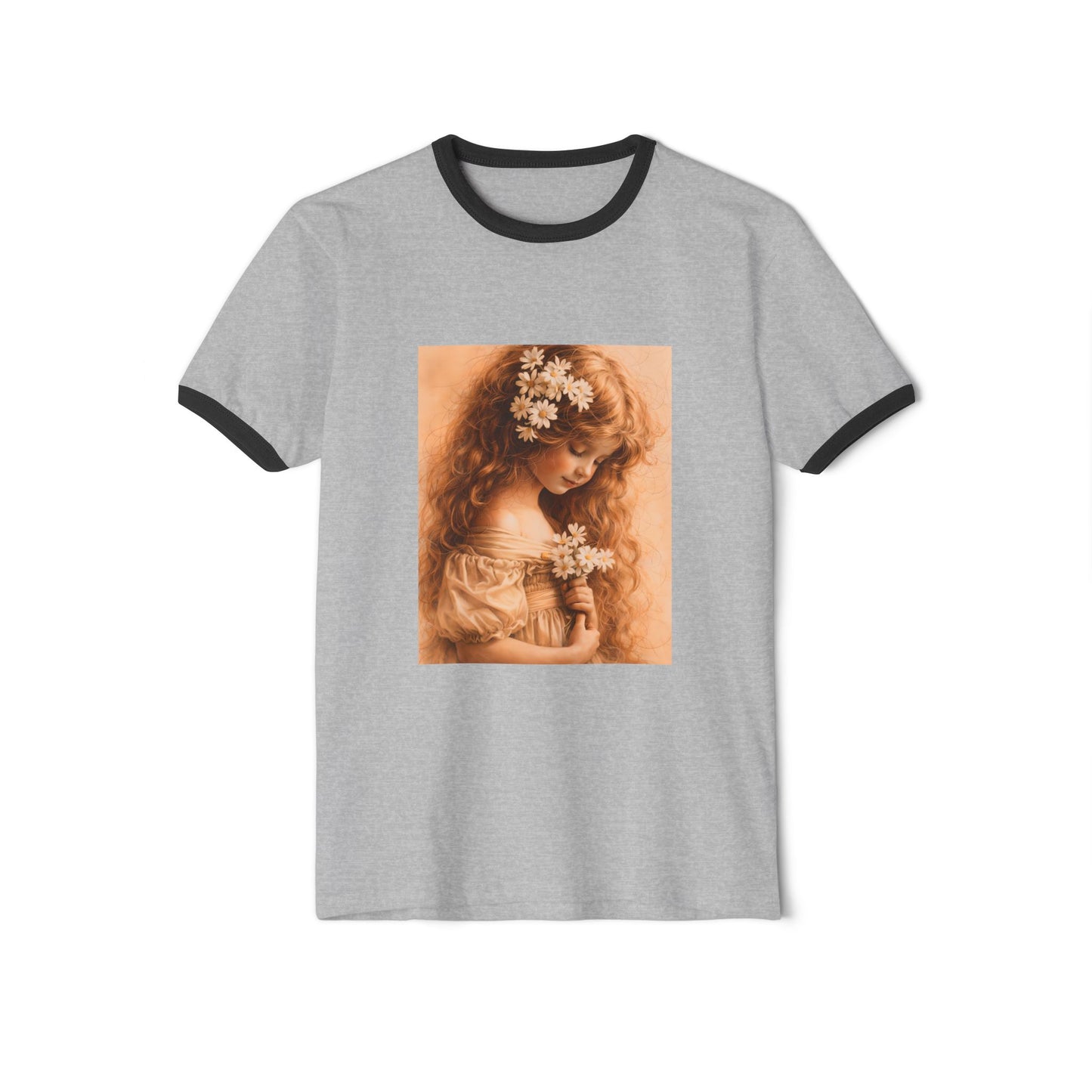Vintage Floral Girl Ringer Tee