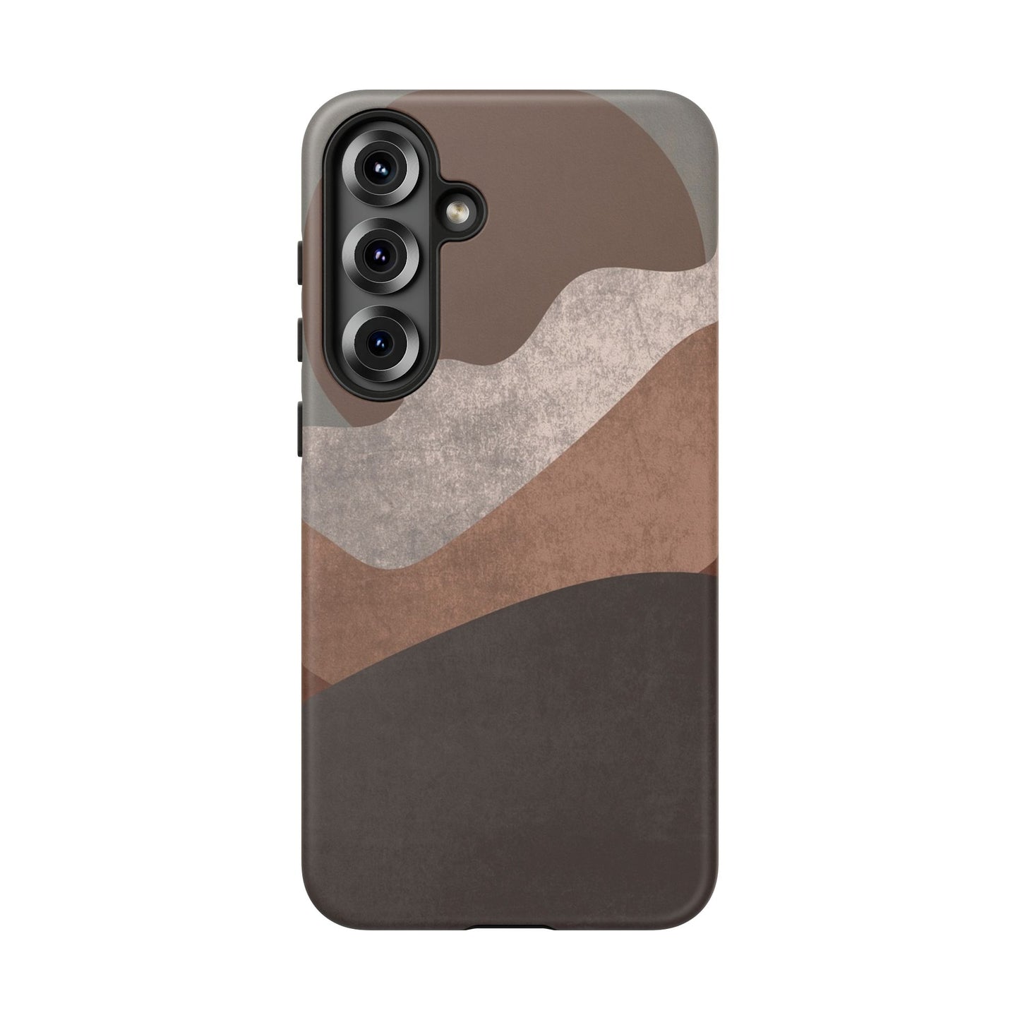 Abstract Earthtone Phone Case — Brown Layered Rugged Tough Case