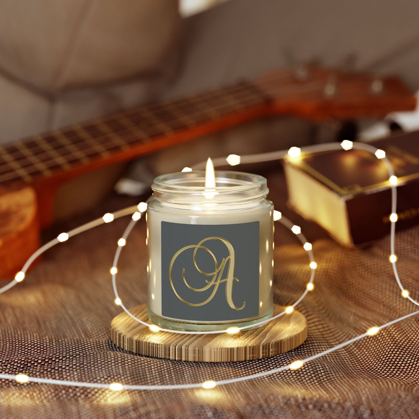 Monogram 'A' Coconut Apricot Scented Candle (4oz/9oz)