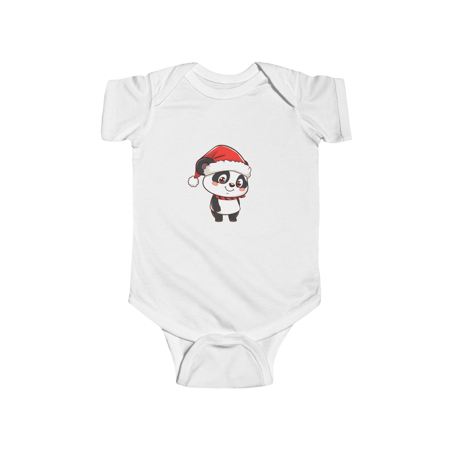 Cute Christmas Panda Bodysuit for Infants, Baby Christmas Outfit, Holiday Gift for Newborns, Festive Baby Clothes, Santa Panda Design