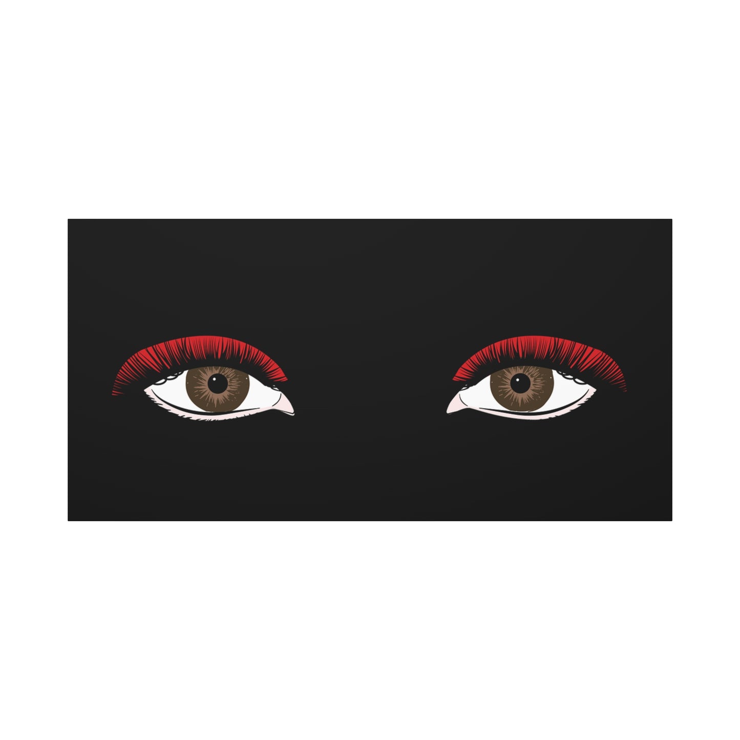Red Lashes Wall Art Canvas — Glam Eyes Makeup Decor