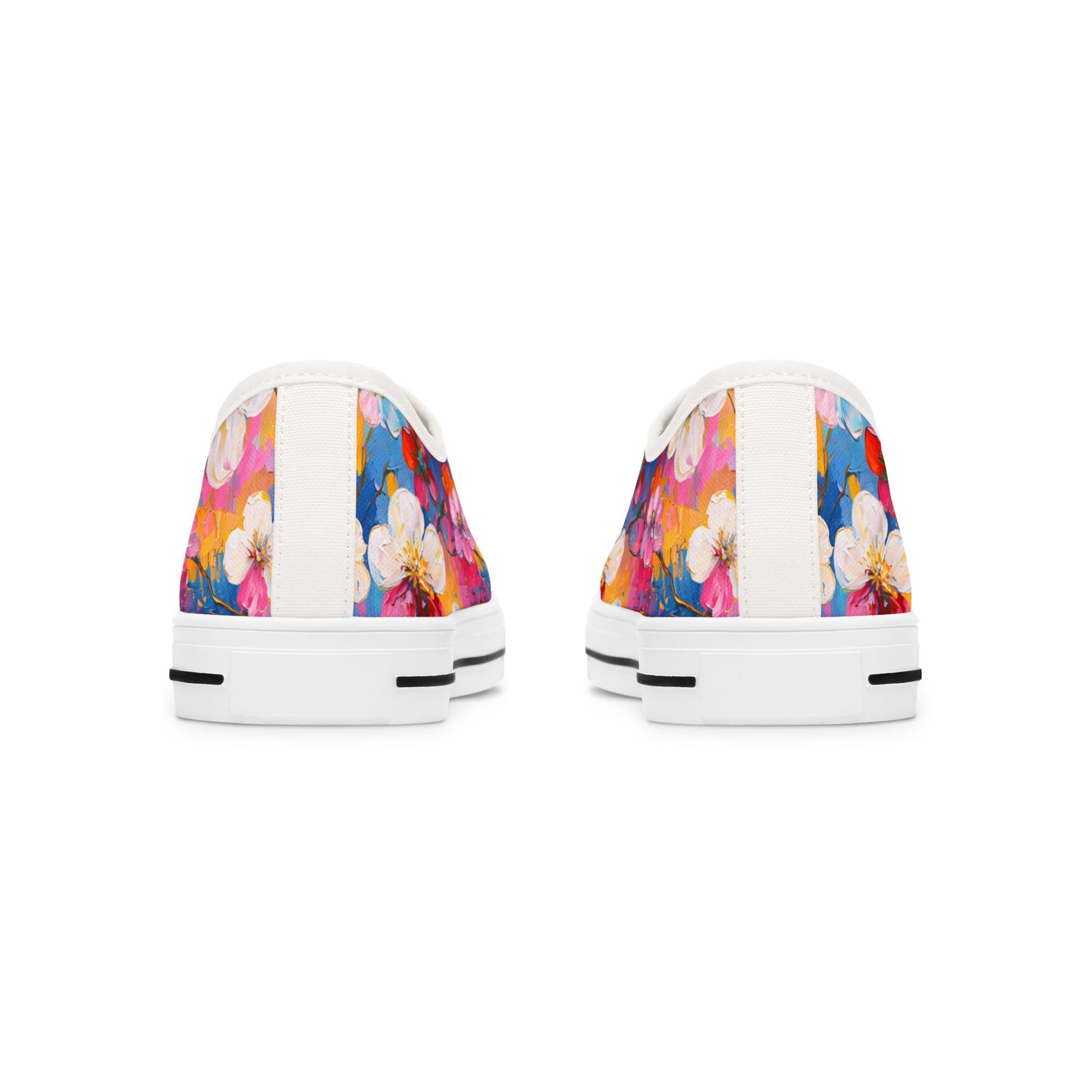 Floral Burst Low Top Sneakers — Colorful Women’s Canvas Shoes