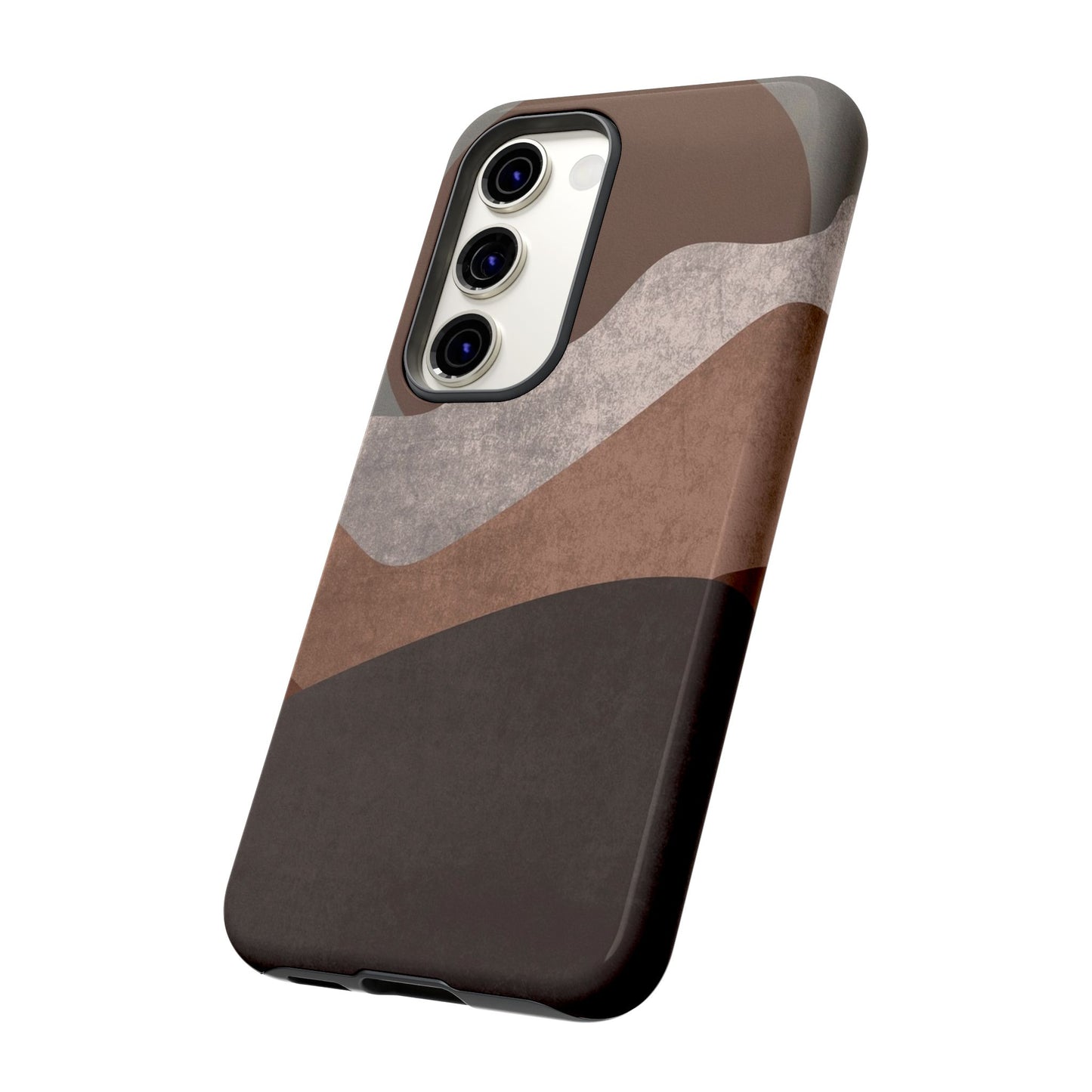 Abstract Earthtone Phone Case — Brown Layered Rugged Tough Case