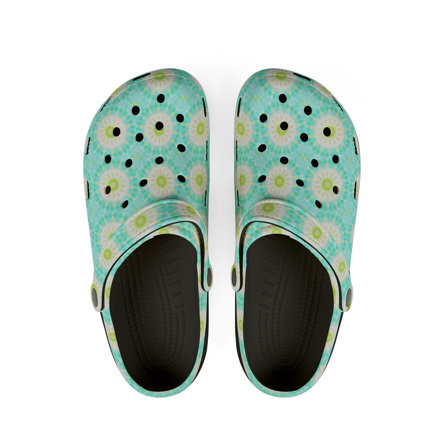 Aqua Daisy EVA Foam Clogs — Lightweight Floral Garden Shoes