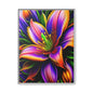 Vibrant Neon Floral Matte Canvas Print — Framed Wall Art