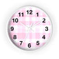 Pink Gingham Wall Clock — Cute Check Pattern Clock for Nursery & Kitchen
