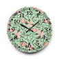 Floral Acrylic Wall Clock – Mid-Century Modern Decor, Home Accent