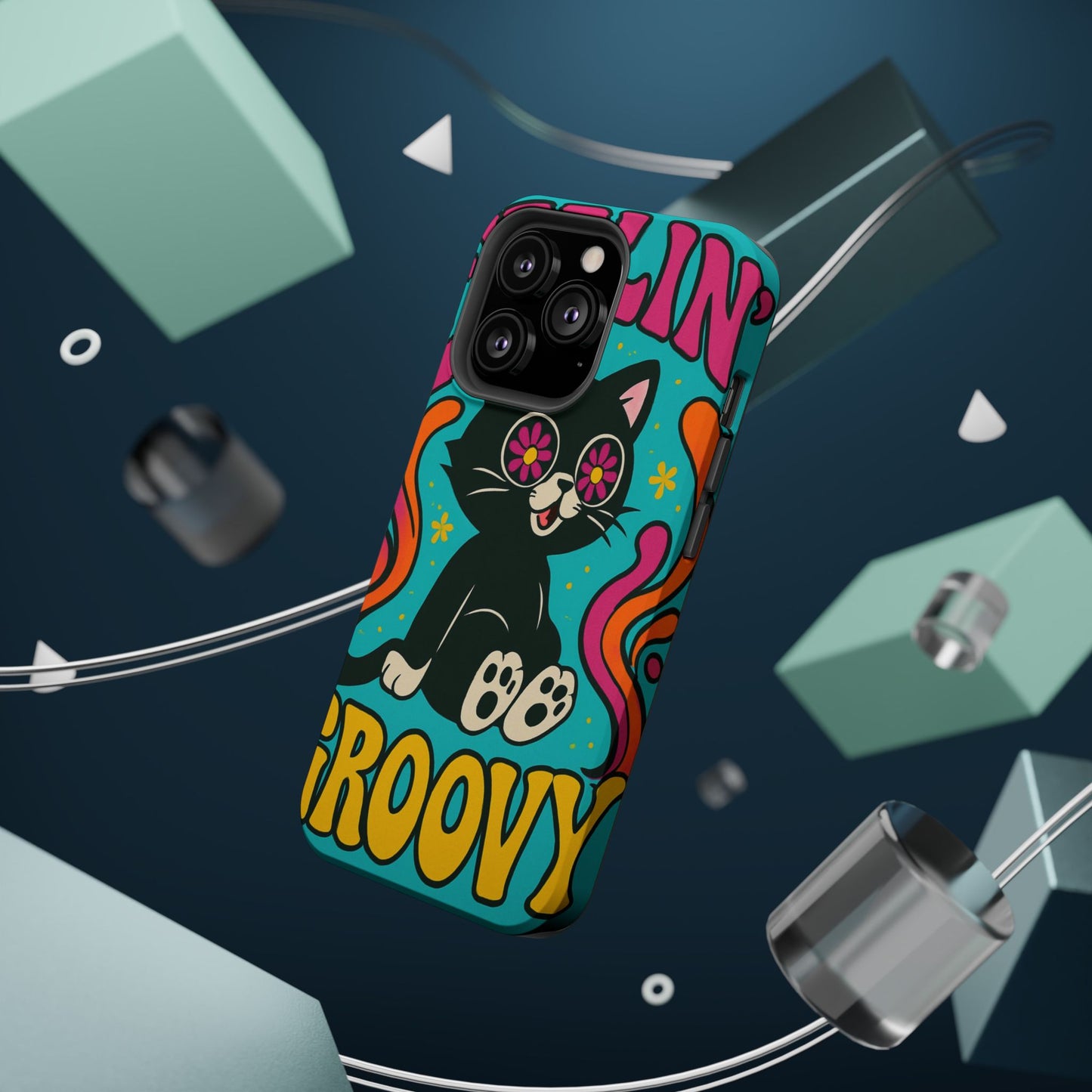 Groovy Cat Magnetic Impact-Resistant Phone Case