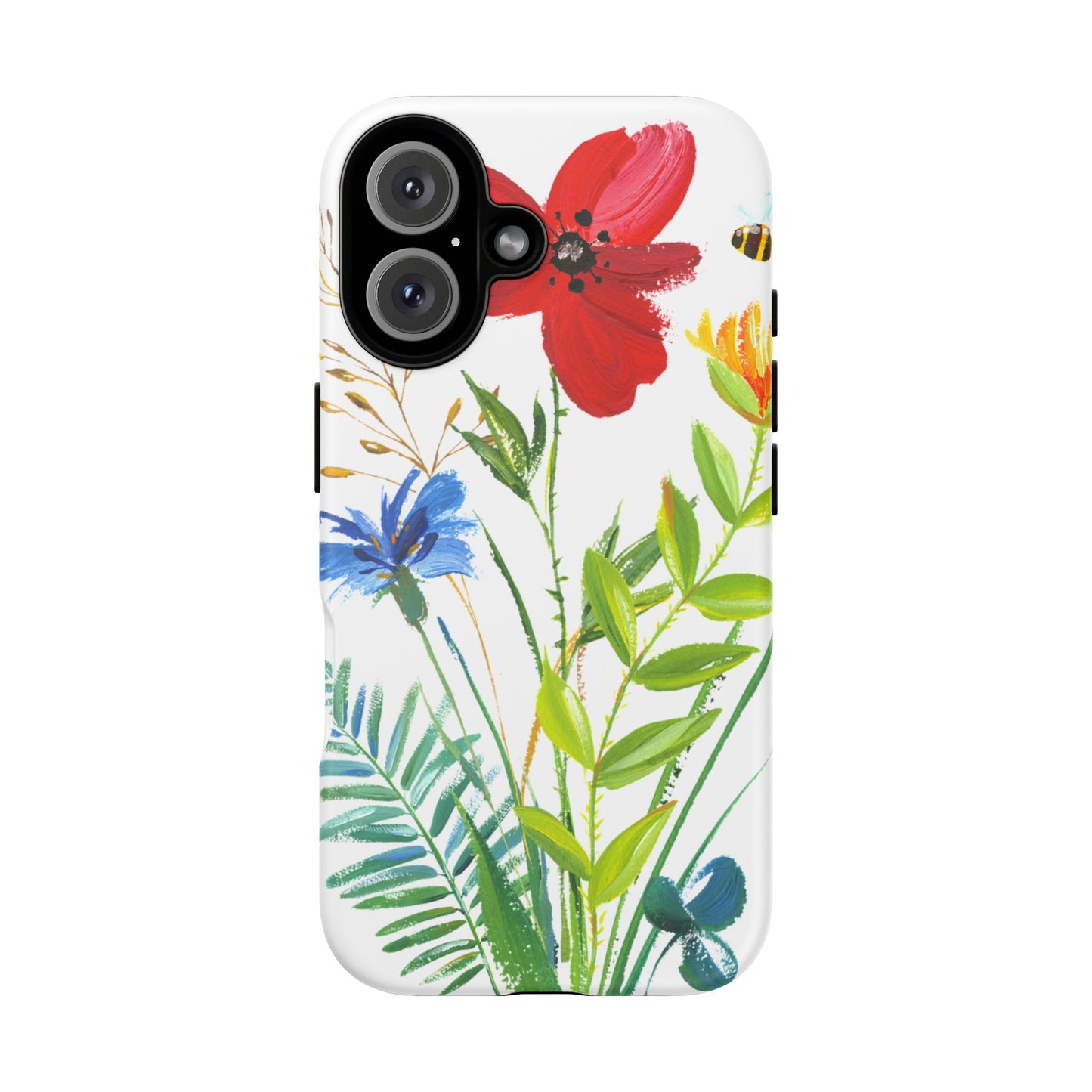 Floral Watercolor Tough Phone Case — Wildflower Bouquet Protective Cover