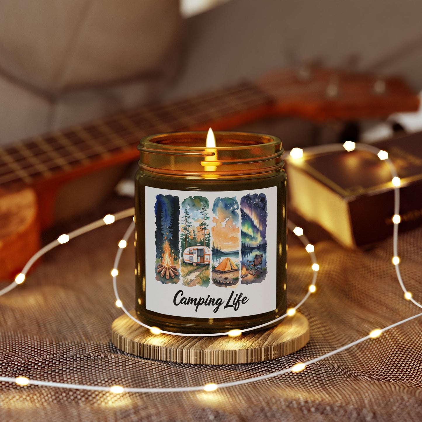 Coconut Apricot Scented Candle — Camping Life 4oz/9oz