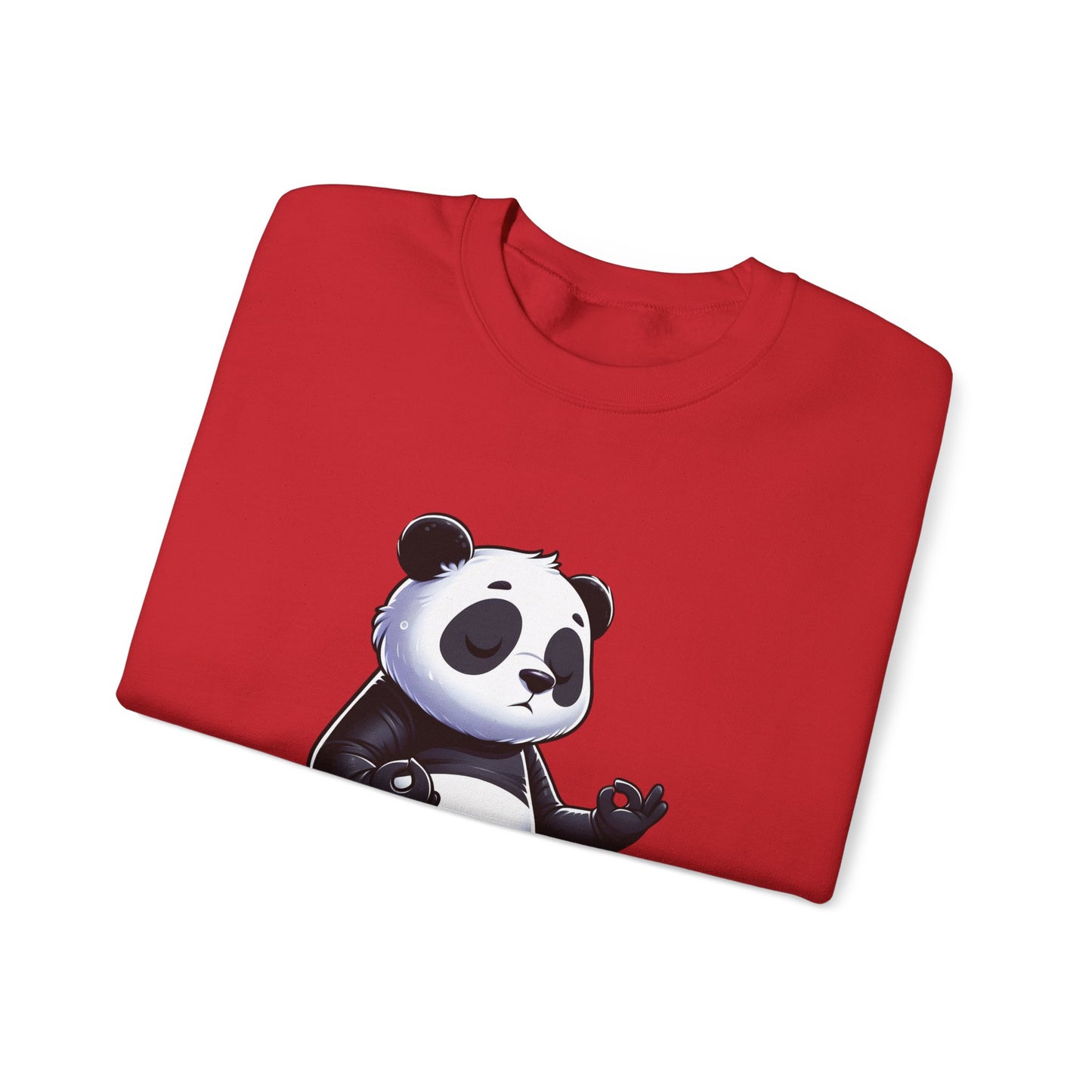 Crewneck Sweatshirt — Meditating Panda Graphic Cozy Pullover