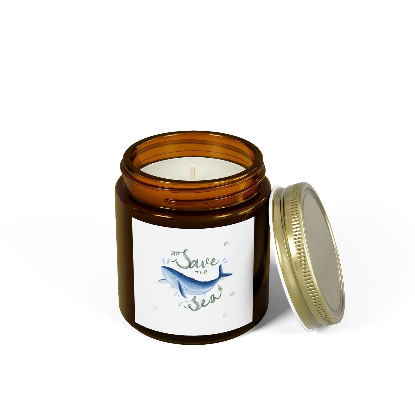 Save the Sea Scented Candles - Eco-Friendly Coconut Apricot Wax, Ocean Vibes, Perfect Gift for Nature Lovers, Home Decor, Relaxation