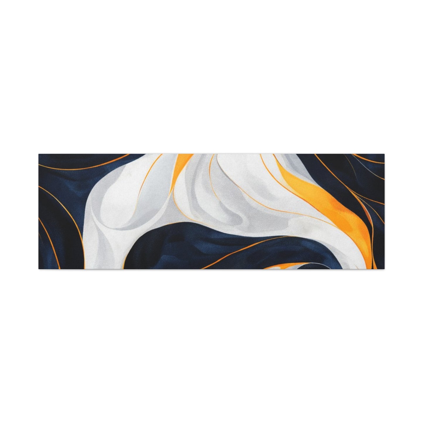 Abstract Navy & Gold Swirl Matte Canvas Wall Art