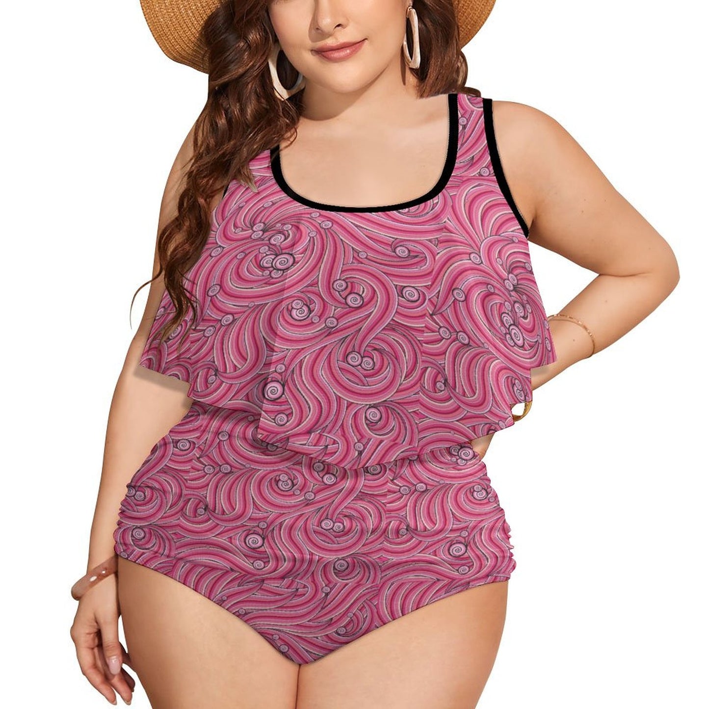 Plus Size Women's Two piece Swimsuit with Tankini