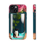 Penguin in a Glass Floral Tough Phone Case — Cute Protective Phone Cover