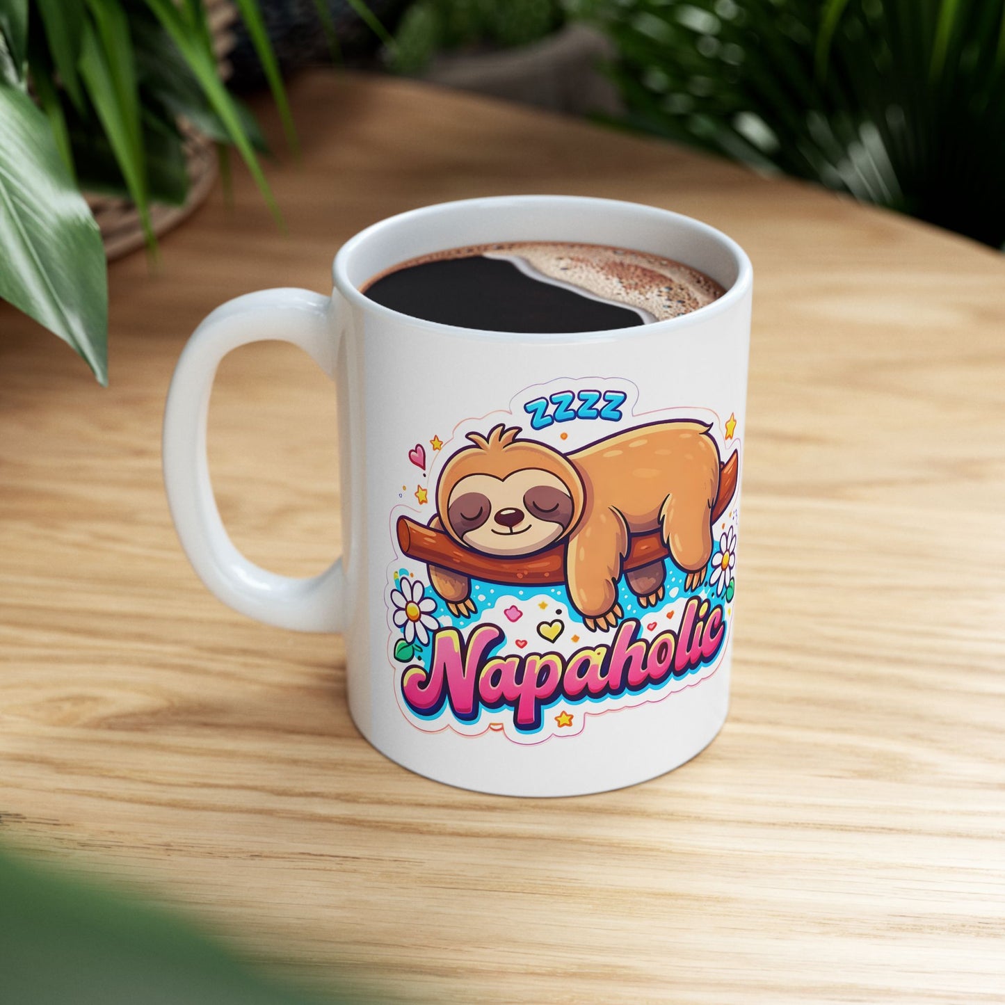 Sloth Napaholic Ceramic Mug — Cute Lazy Sloth Coffee Cup (11oz & 15oz)