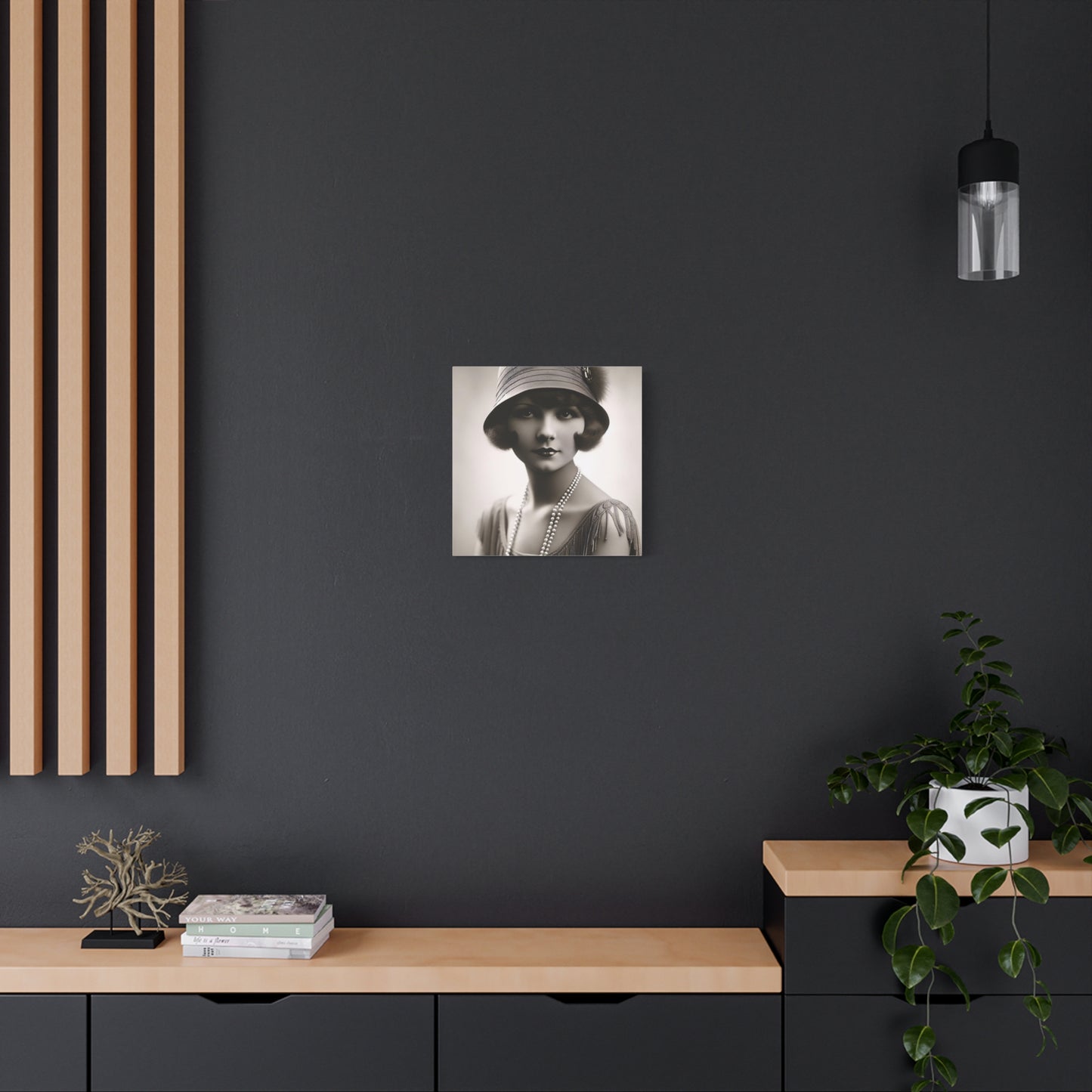 Vintage 1920s Flapper Portrait Canvas