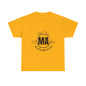 Unisex Heavy Cotton Tee with Massachusetts Design, Casual Wear, Gift for Him/Her, Travel Souvenir, Vintage Style