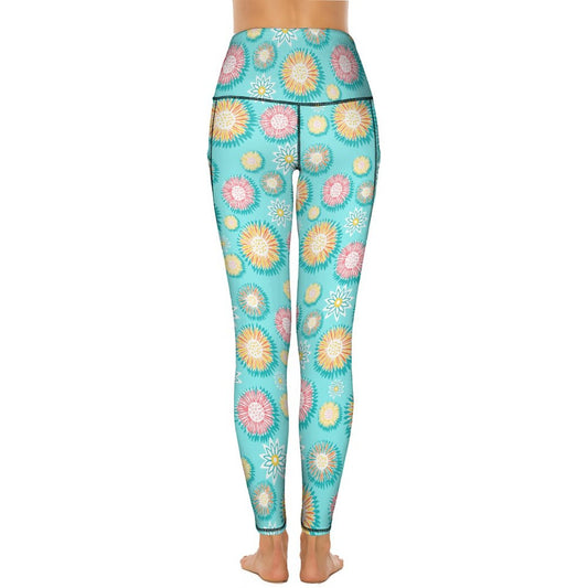 Custom Print Patterned Yoga Pants with 2 Pockets Fun pattern