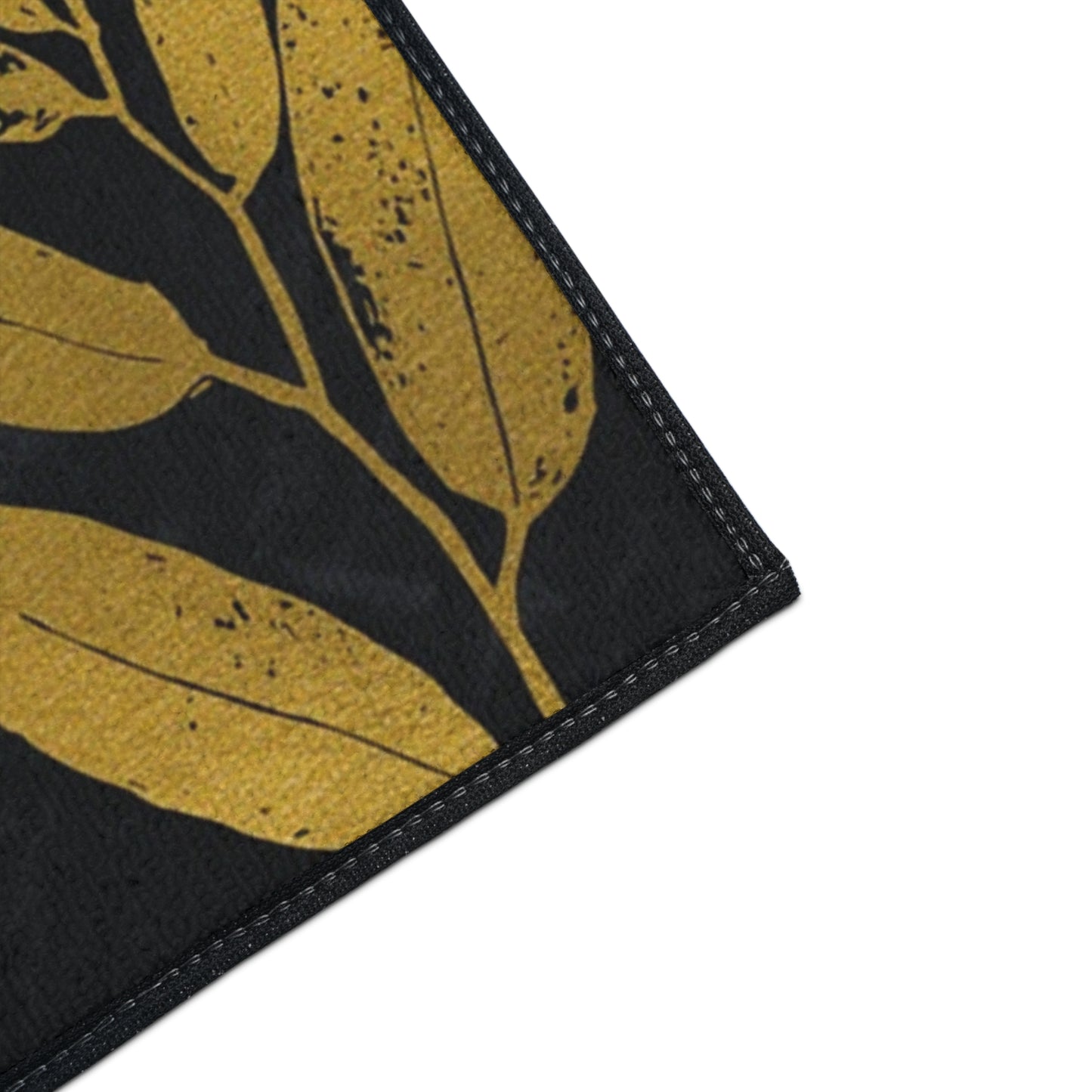 Monogram B Heavy Duty Floor Mat — Black & Gold Botanical Doormat