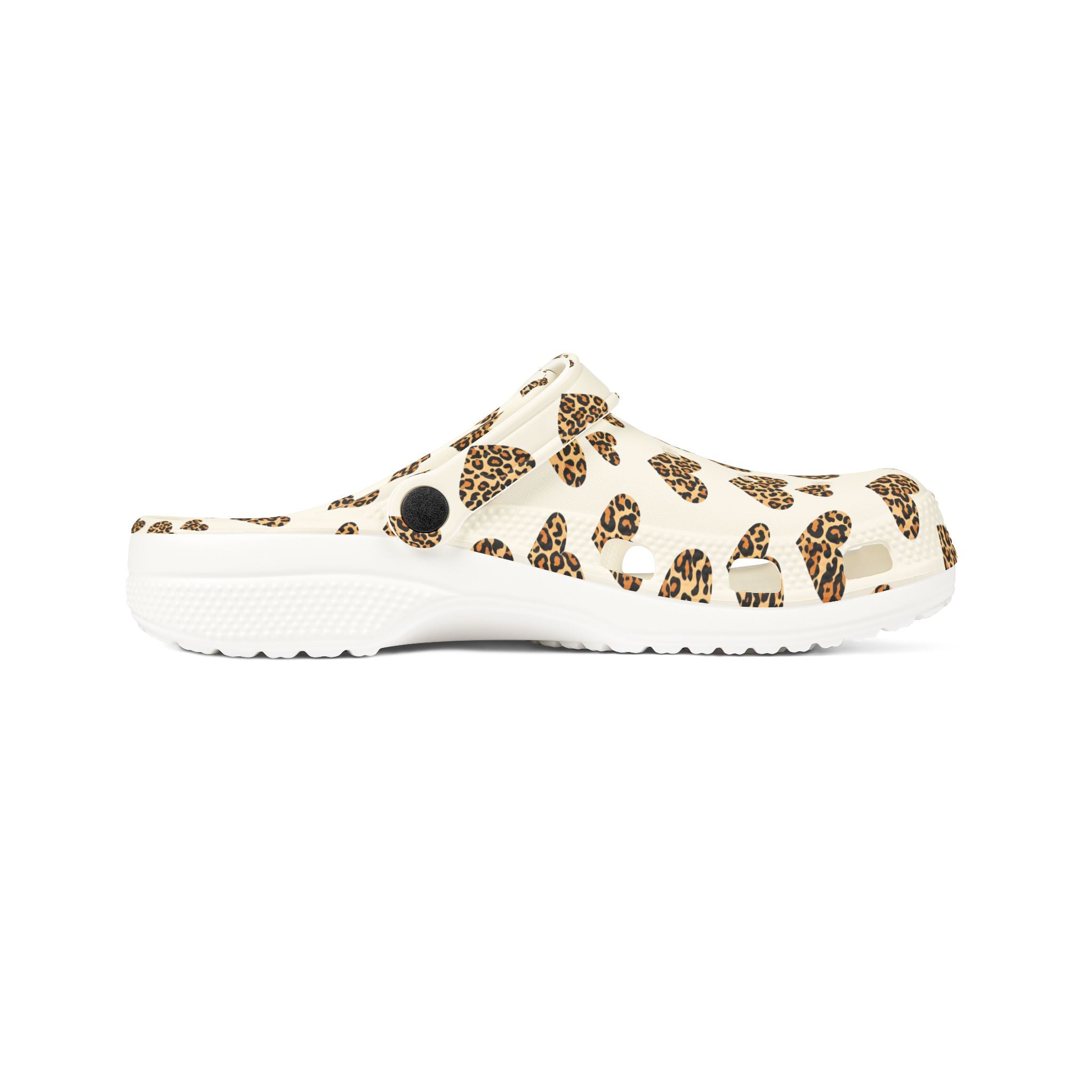 Leopard Heart EVA Clogs — Comfortable Leopard-Print Foam Shoes