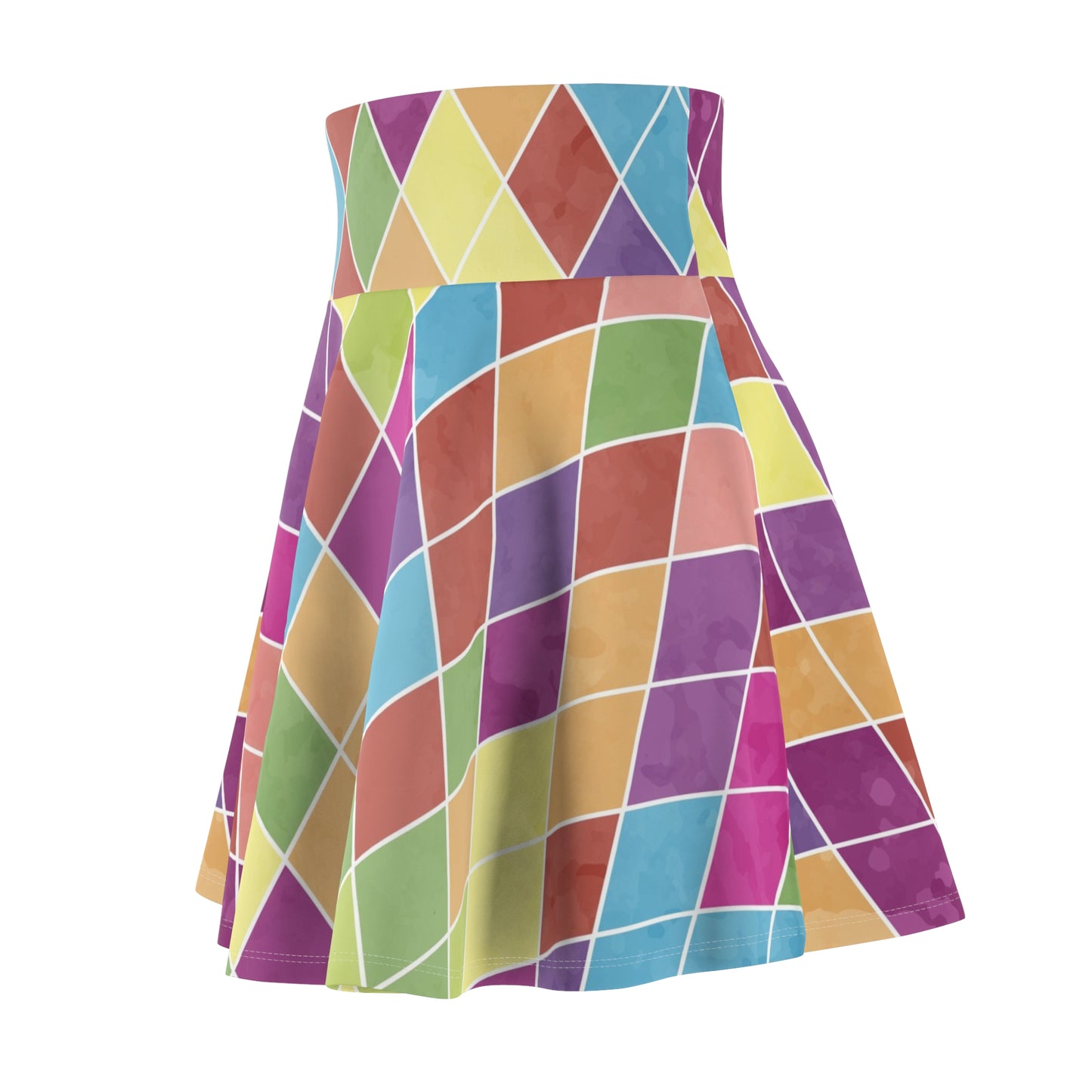 Colorful Women's Skater Skirt - Bright Patterned Summer Fashion