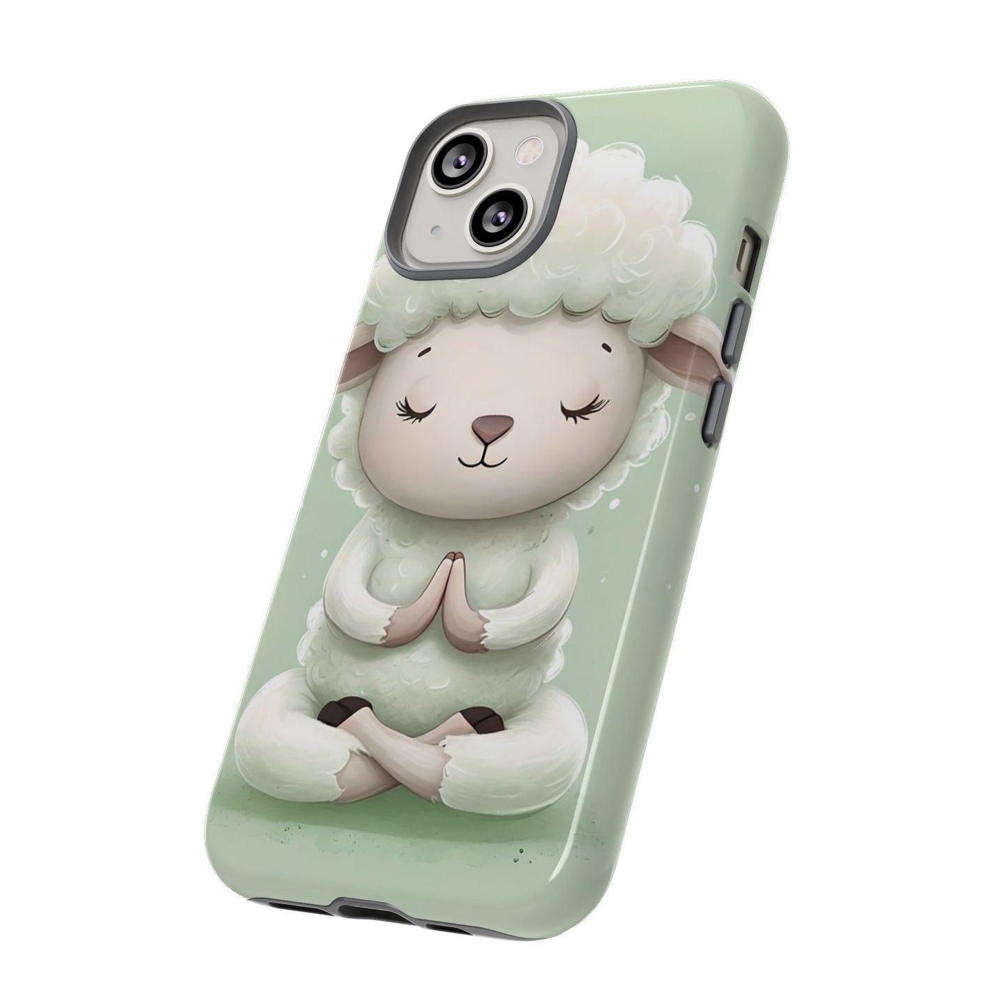 Meditating Lamb Phone Case — Cute Pastel Protective iPhone Cover