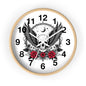 Winged Skull with Roses Wall Clock | Gothic Skull Clock