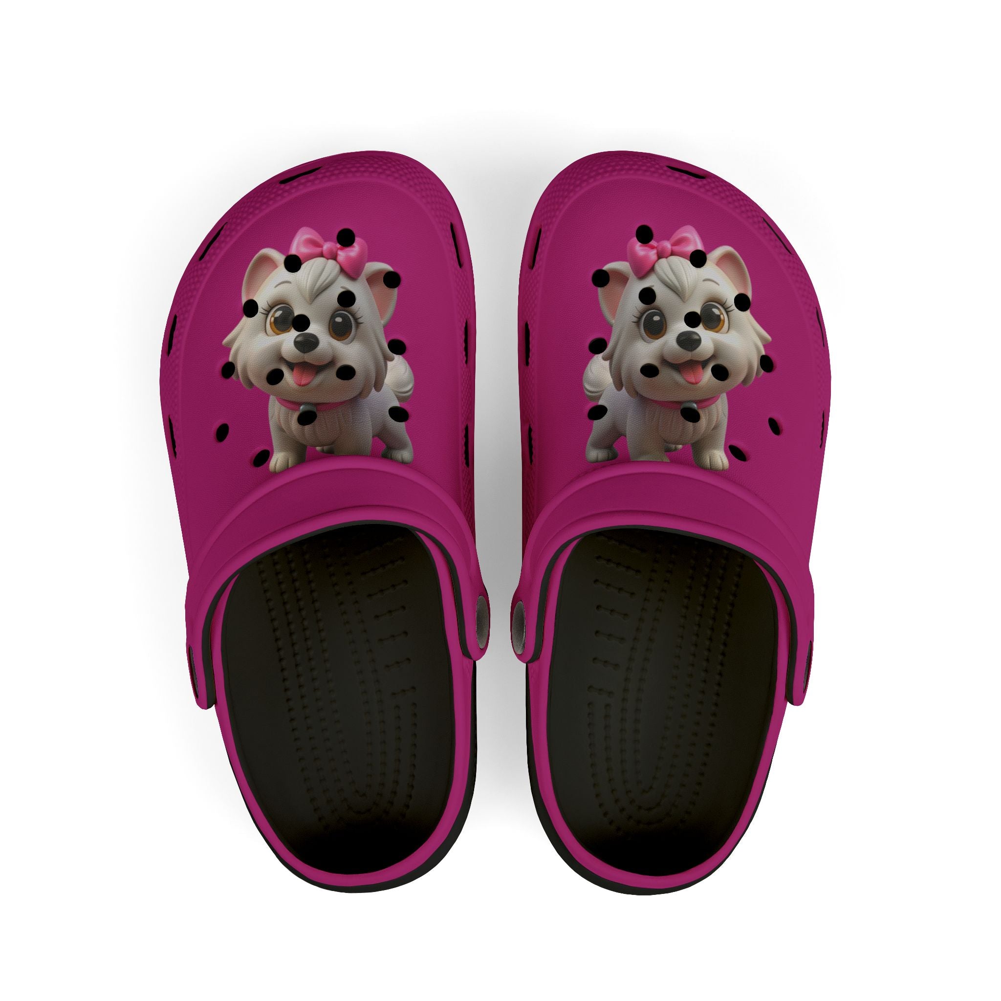 Kids Pink Puppy Clogs — Cute Dog EVA Foam Slip-On Shoes for Toddlers