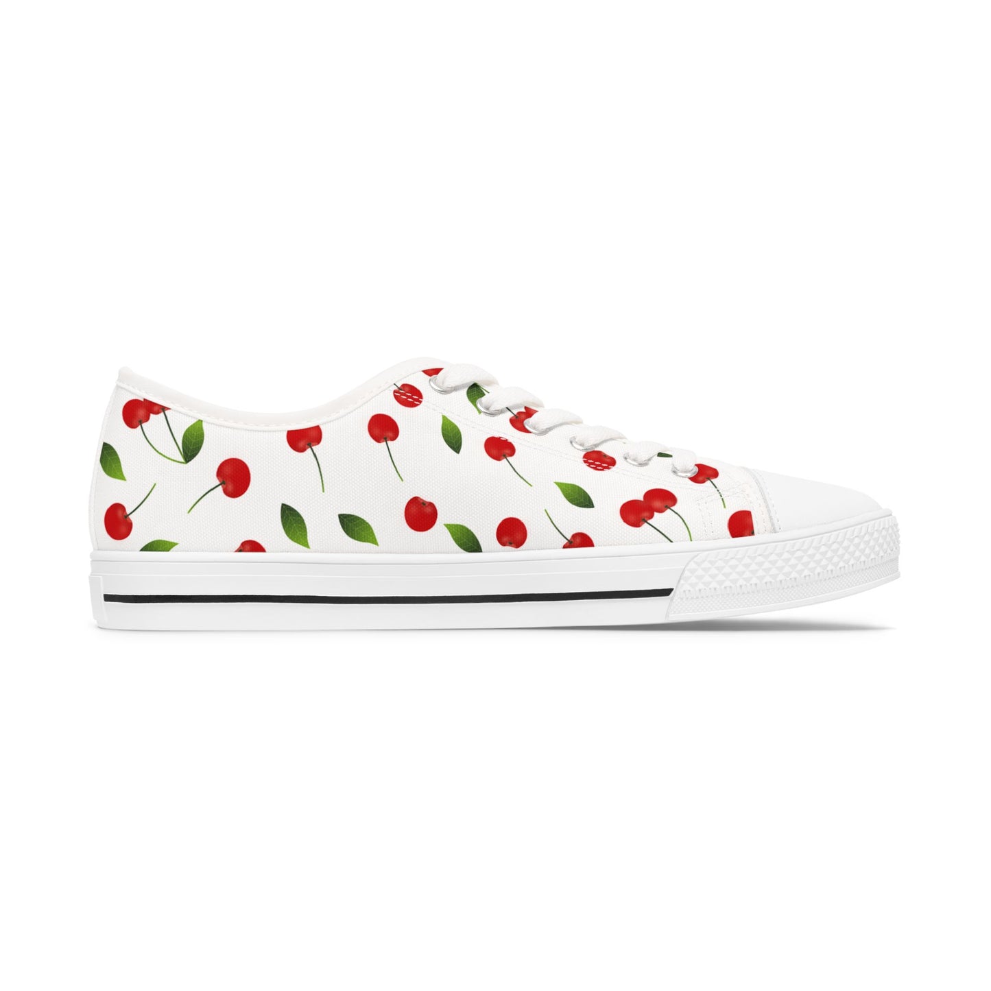 Cherry Print Low Top Sneakers — Women's Cute Summer Casual Shoes