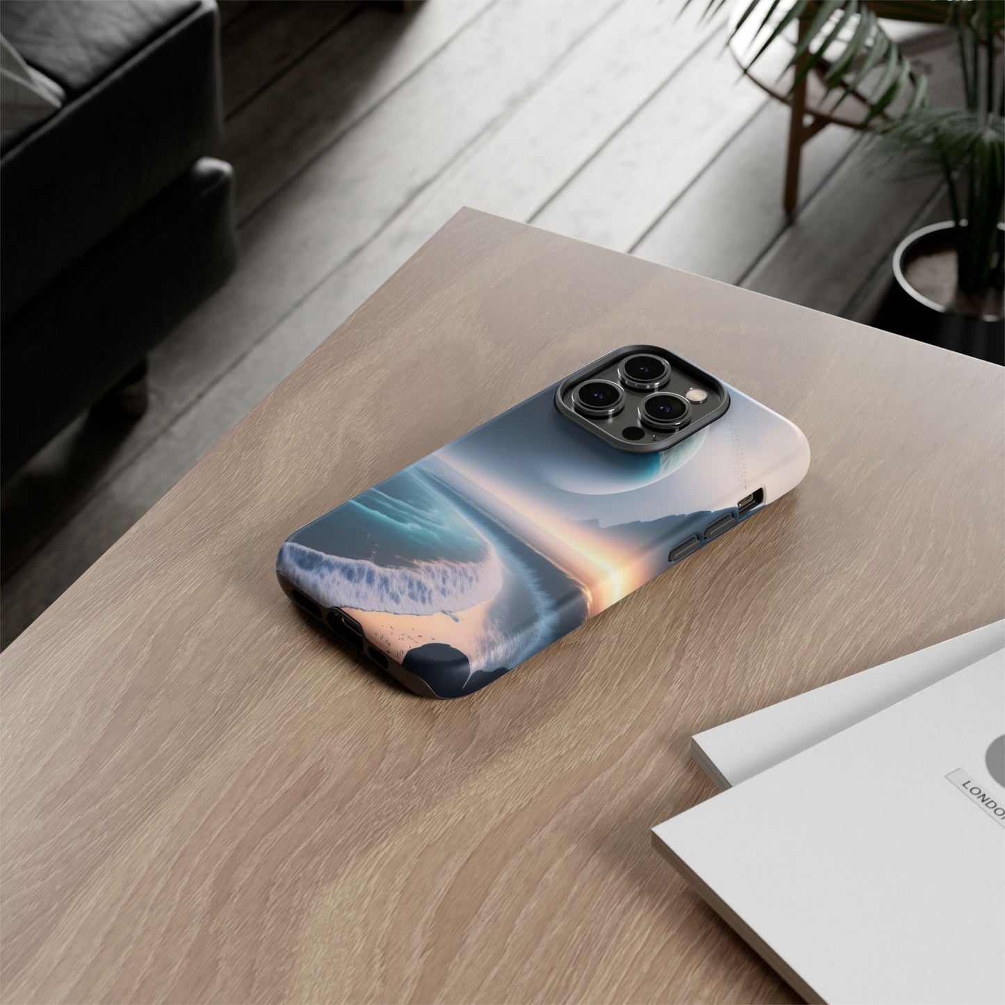 Galaxy Ocean Phone Case — Surreal Planet Beach Tough Case