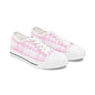 Pink Gingham Low Top Sneakers - Women's Casual Canvas Shoes