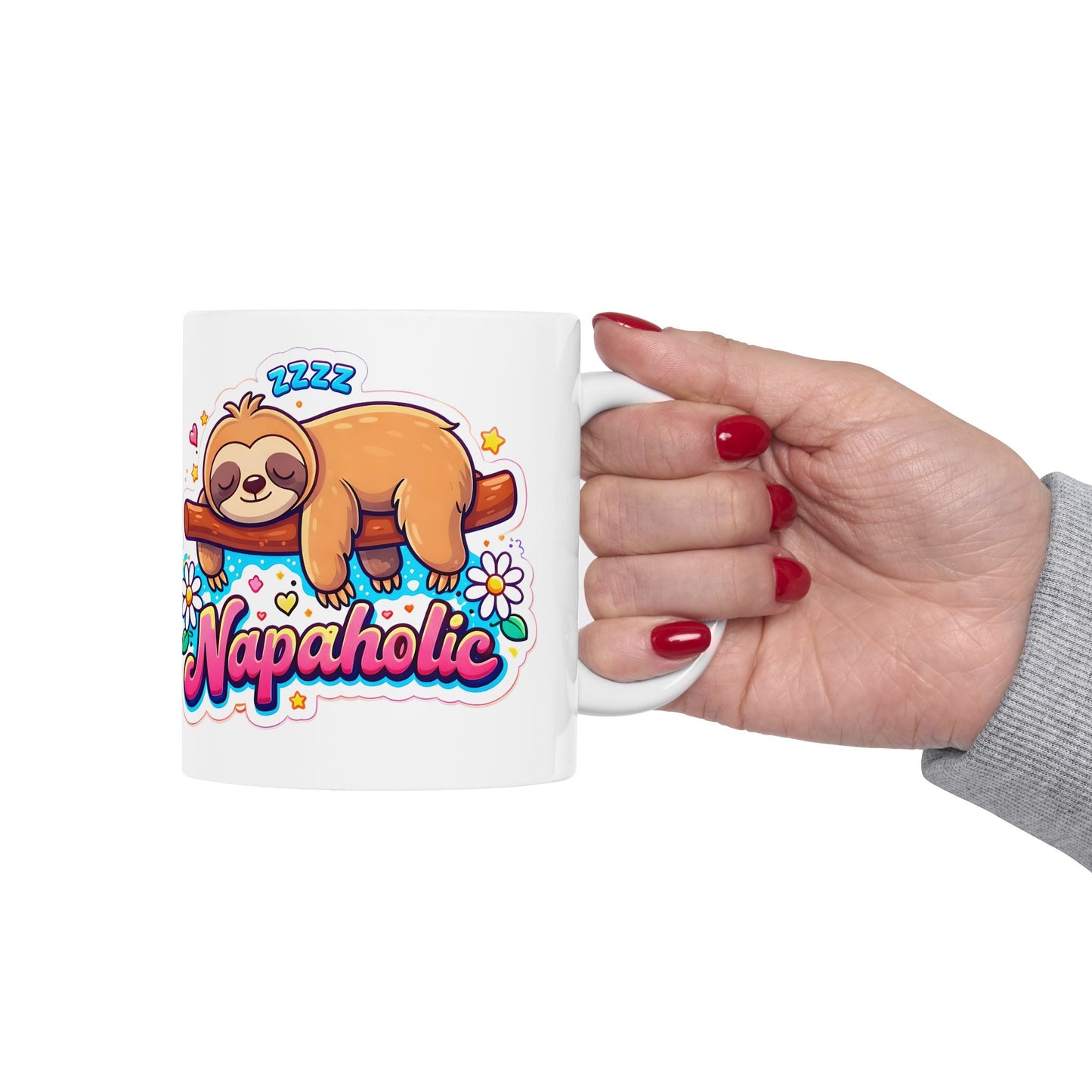 Sloth Napaholic Ceramic Mug — Cute Lazy Sloth Coffee Cup (11oz & 15oz)
