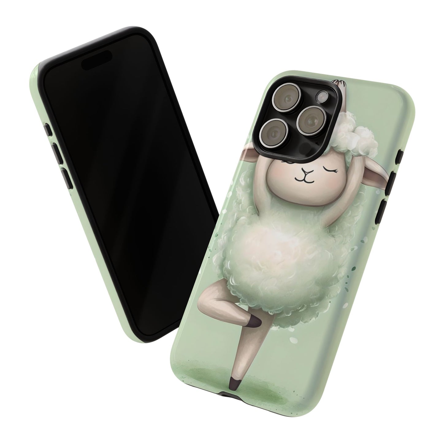 Cute Yoga Sheep Phone Case — Pastel Lamb Ballerina Protective Cover
