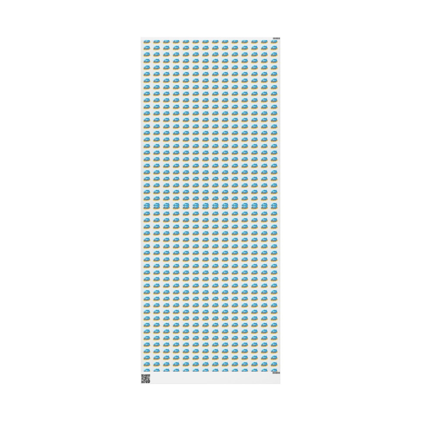 Blue Gold Abstract Dots Wrapping Paper Roll — Modern Geometric Gift Wrap