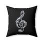 Music Note Decorative Pillow – Ornate Treble Clef Accent Cushion