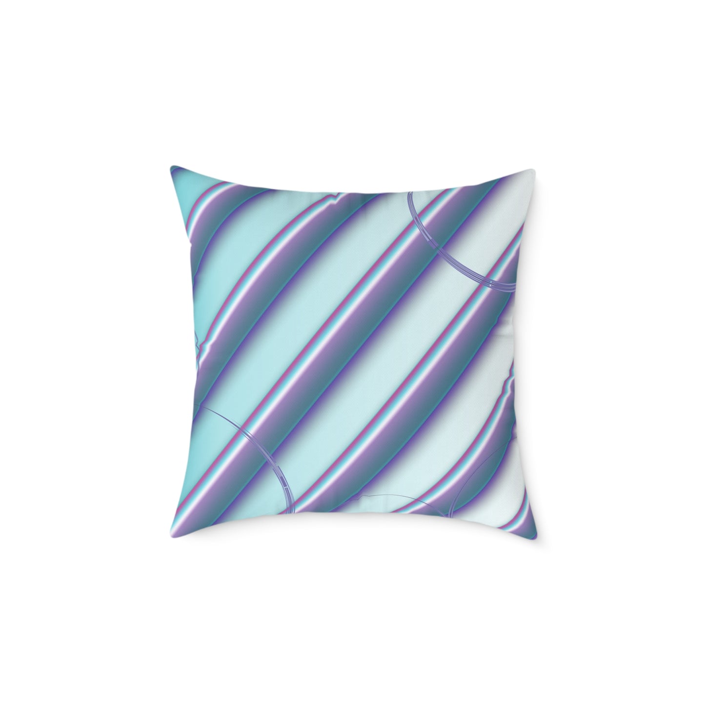 Abstract Teal & Lavender Striped Throw Pillow