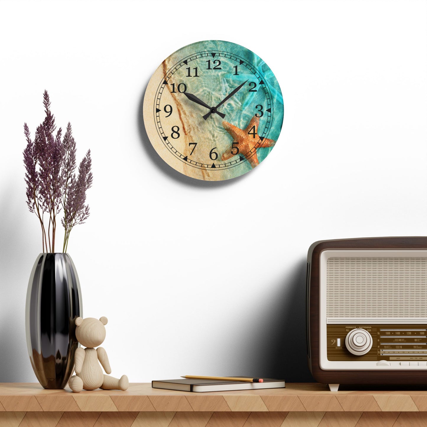 Beach Themed Acrylic Wall Clock