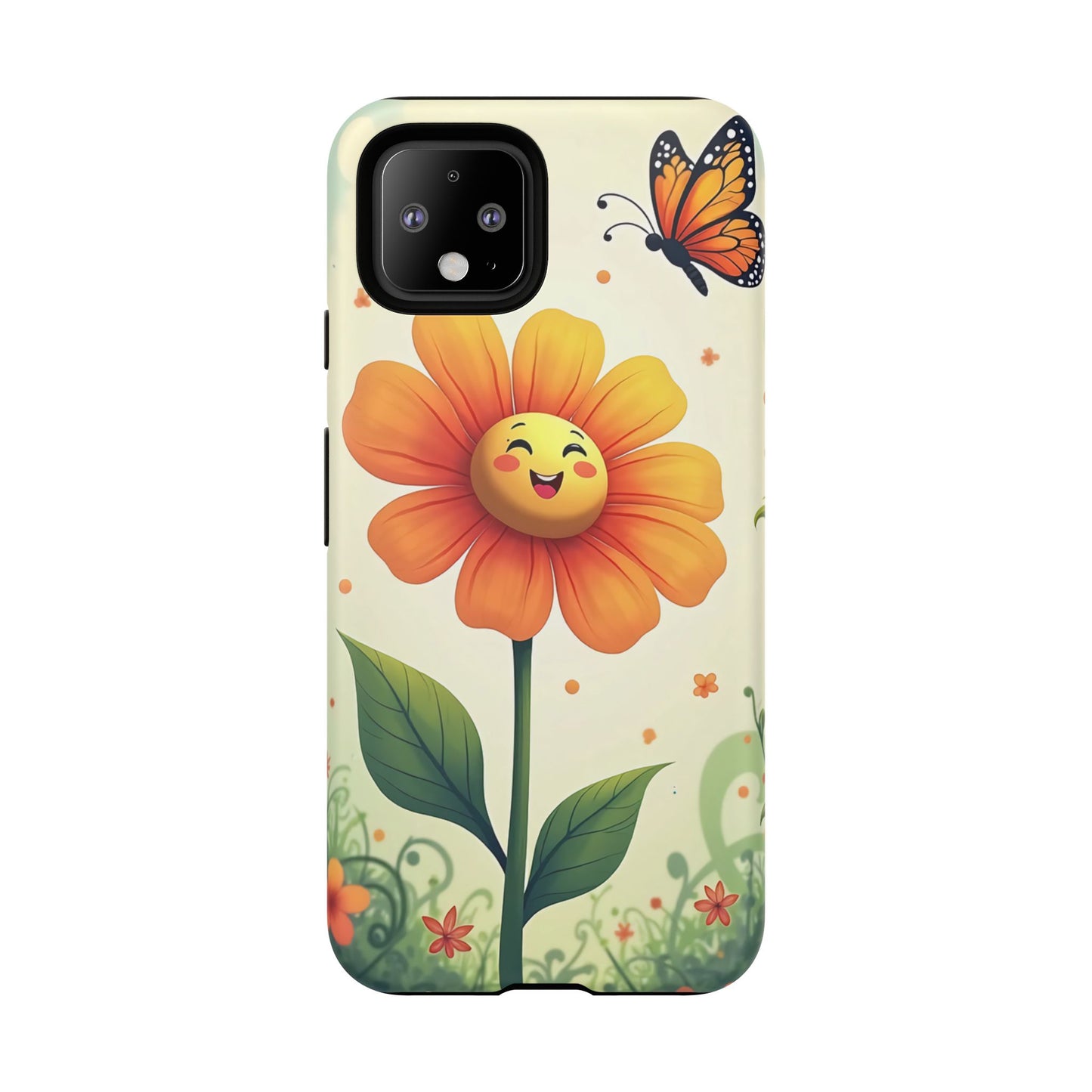 Floral Phone Case with Butterfly Design, Cute Flower Phone Cover for Nature Lovers, Eco-Friendly Gift, Spring Vibes, Birthday Present