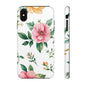 Floral Tough Phone Case — Pink Peony Protective Phone Cover