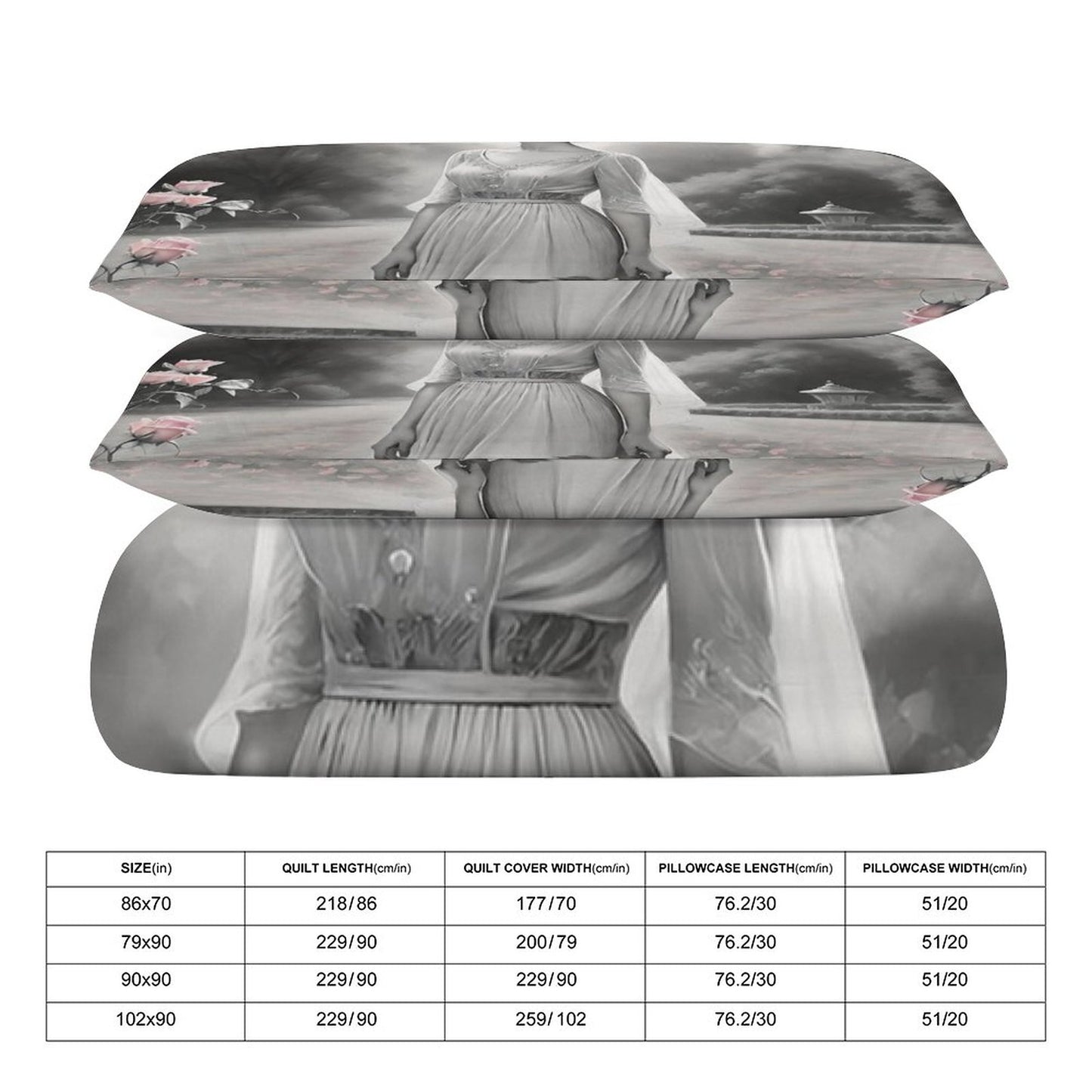 3-Piece Bedding Set-90"x90"/ 229x229cm