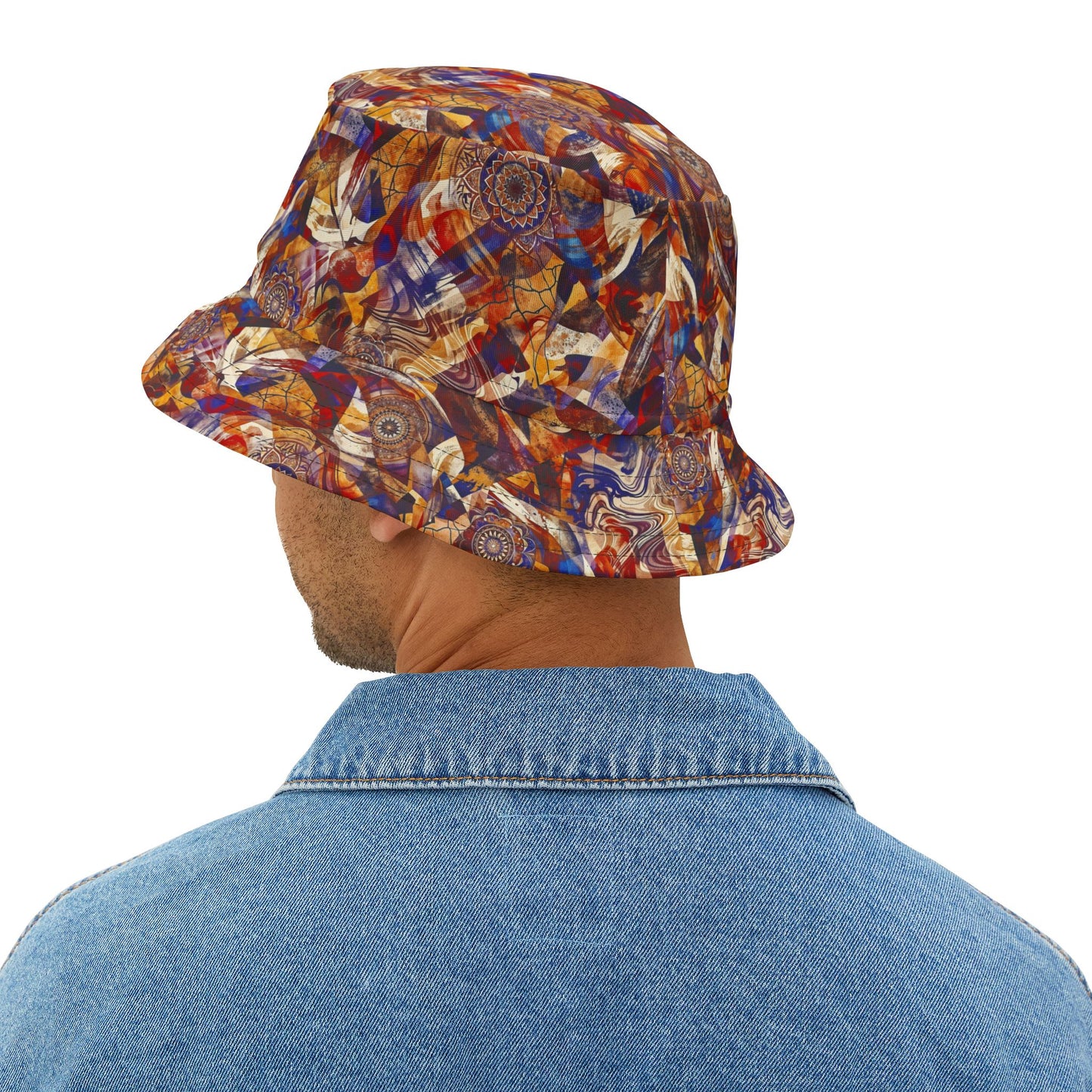 Abstract Swirl Bucket Hat — Colorful Psychedelic All-Over-Print