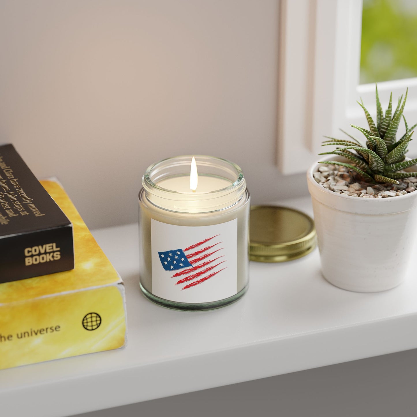 Patriotic Scented Candle, American Flag Decor