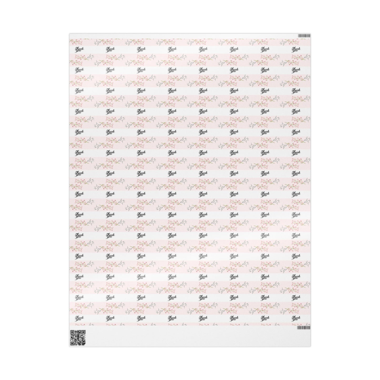 Floral Pink Thank you Wrapping Paper Roll