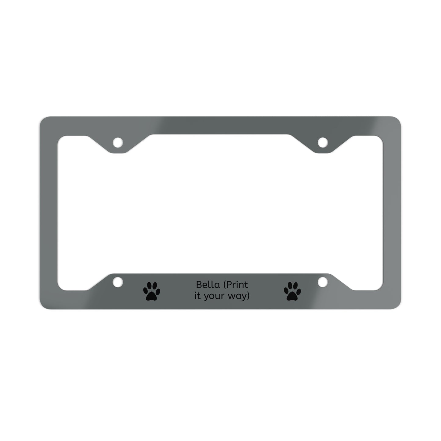 Personalized Metal License Plate Frame - Paw Print