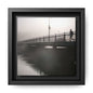 Framed Matte Canvas - Foggy Bridge Black & White Photography
